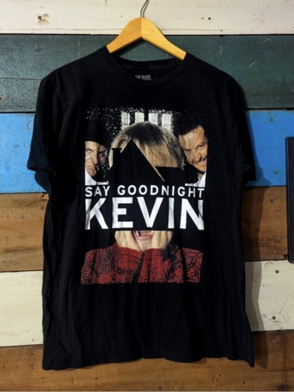 Home Alone Christmas Say Goodnight Kevin Tshirt Black XL E